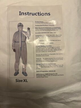Protective Clothing(Non-Medical)1 Piece/bag